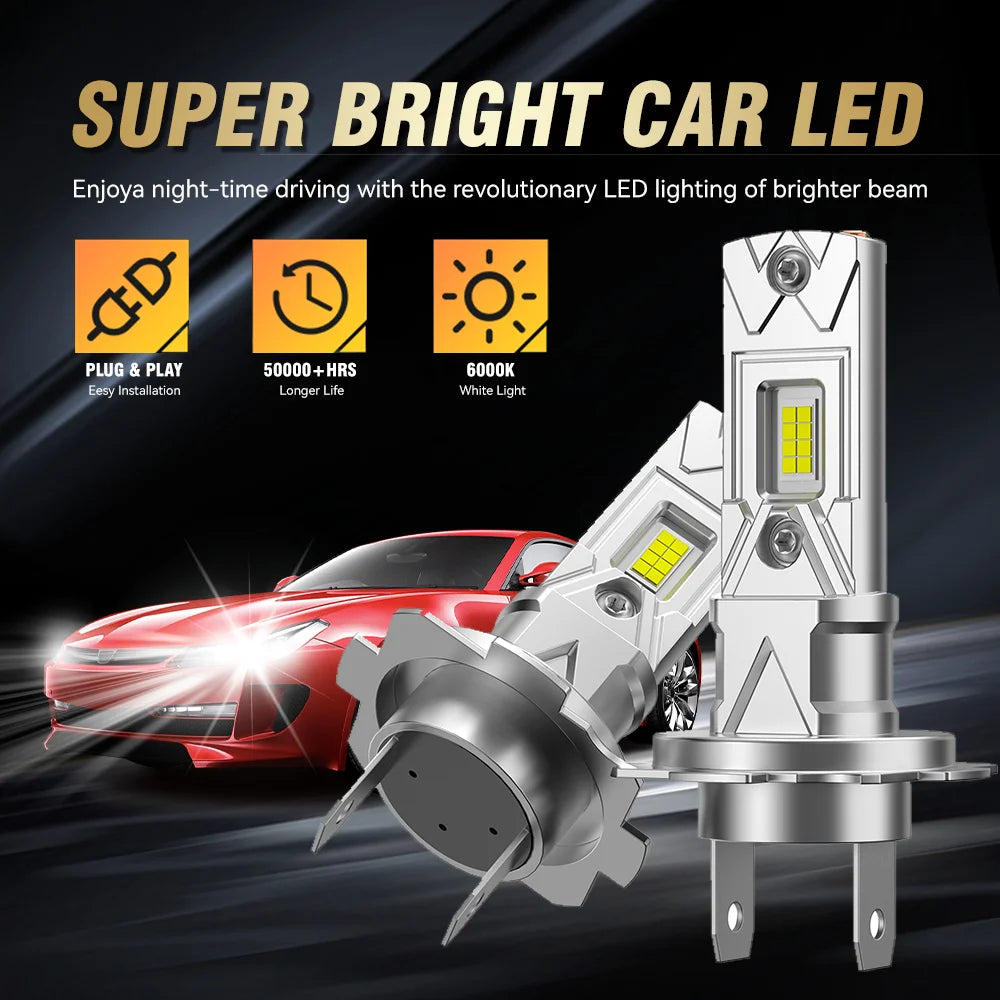 1000W H7 H4 LED Lights for Car Headlight Bulb 1200000LM Mini Wireless Auto Lamp  for Mini H7 H4 - Canbus LED Headlight B