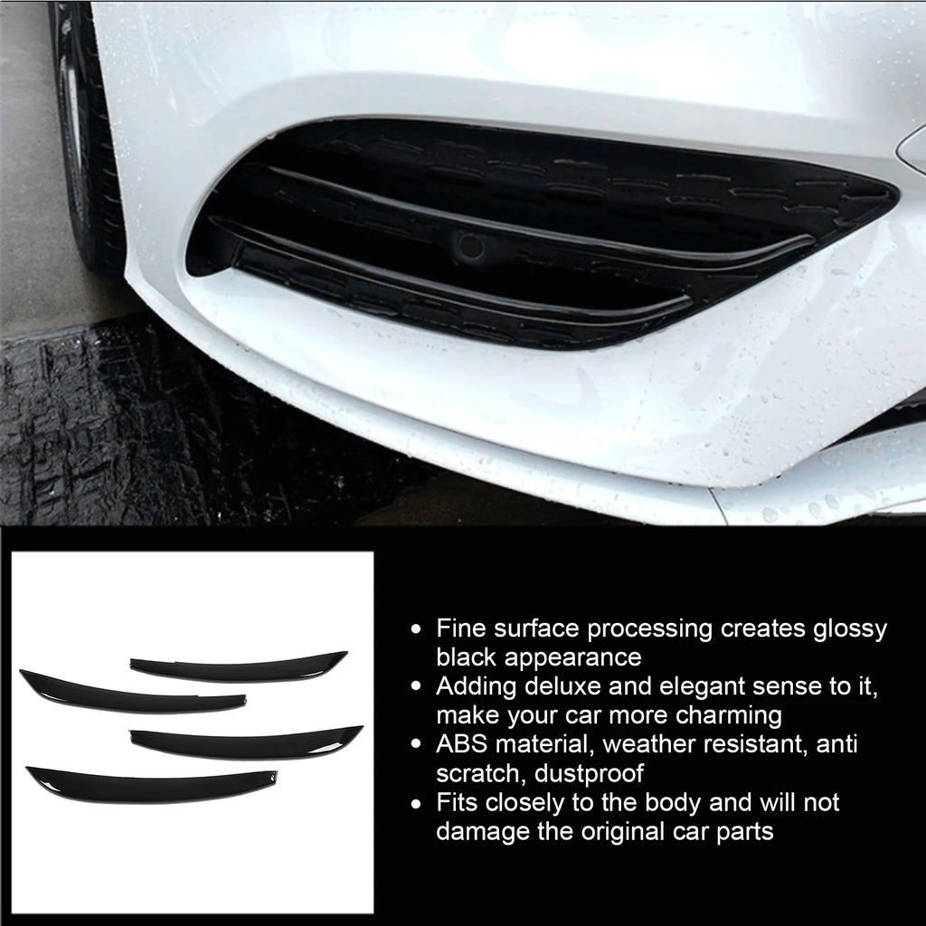 4Pcs/Set Front Bumper Fog Light Grille Cover Trim Replacement for Mercedes CLA C for Mercedes W118 C118 CLA - Automotive