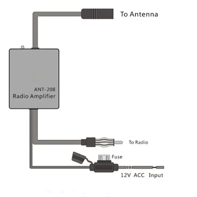 Auto Car Radio FM Antenna Signal Booster Amplifier ANT-208 Enhancer Device Android Player Antenn - Automotive LED Light