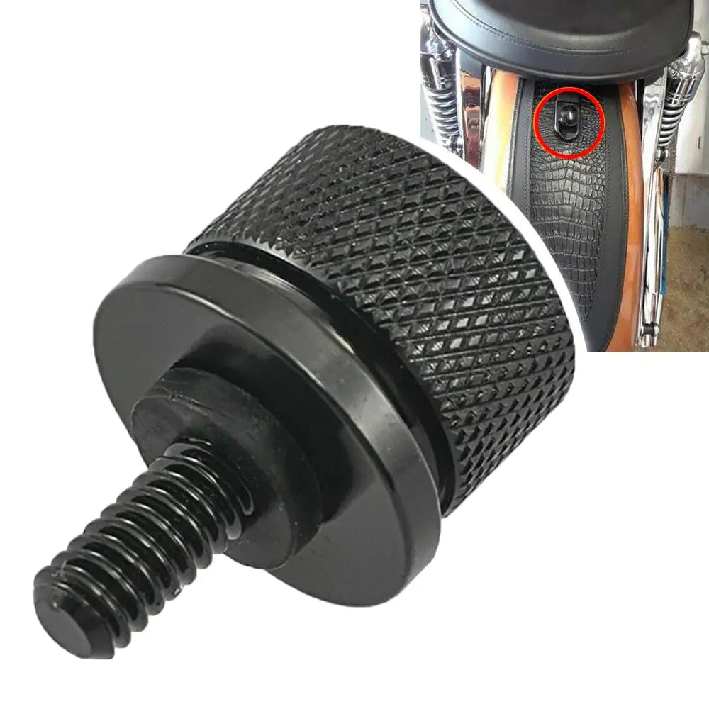 Motorcycle Black Rear Fender Seat Bolt 1/4"-20 Thread Quick Mount Knurled Tab Sc for Seat 1996-2024 - Automotive LED Lig