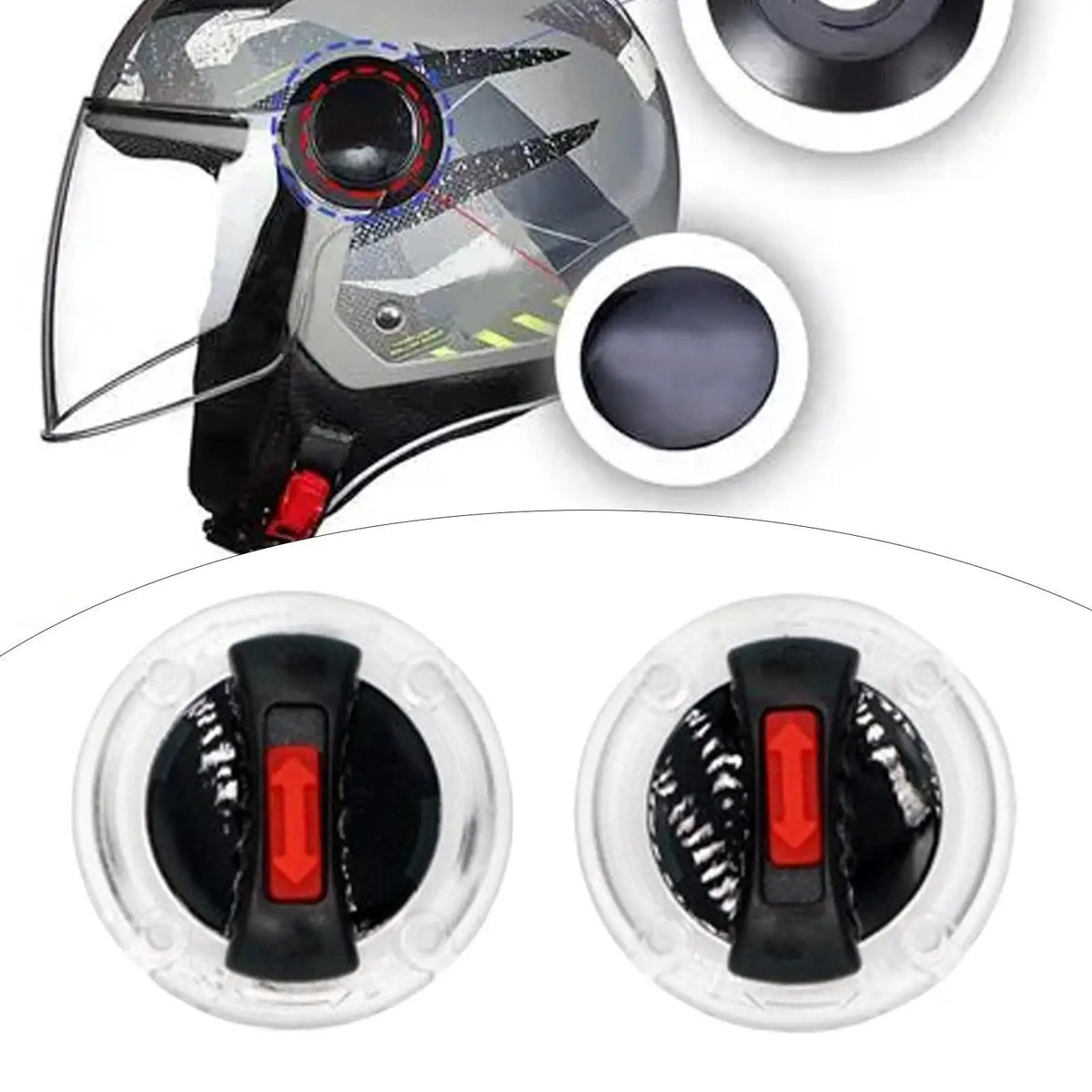 2 Pieces Motorcycle Helmet Visor Lock Helmet Accessories Easy Installation Replace Parts for of5 - Automotive LED Light