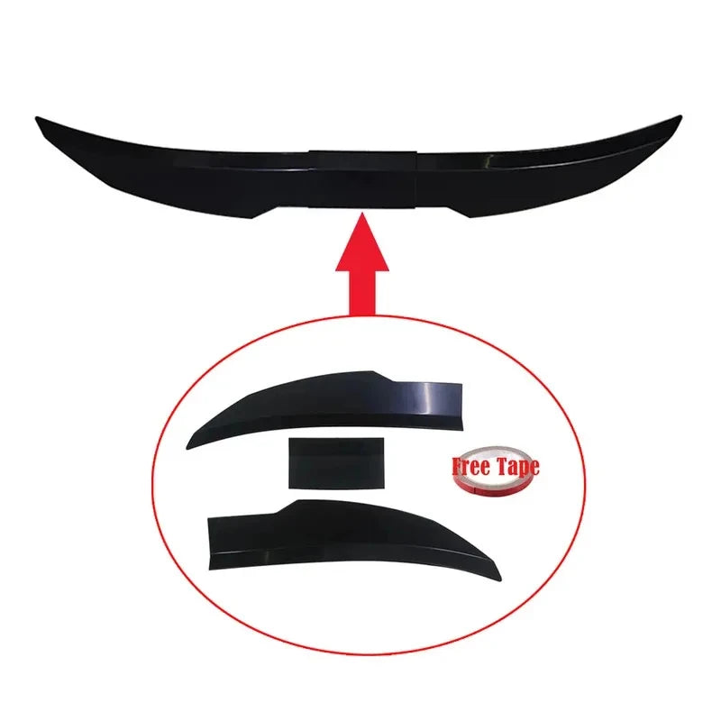 3pcs Sedan Rear Trunk Tail Rear Wing Spoiler 46.06-50.0inch Adjustable DIY Refit Boot Wings Spoi - Automotive LED Light