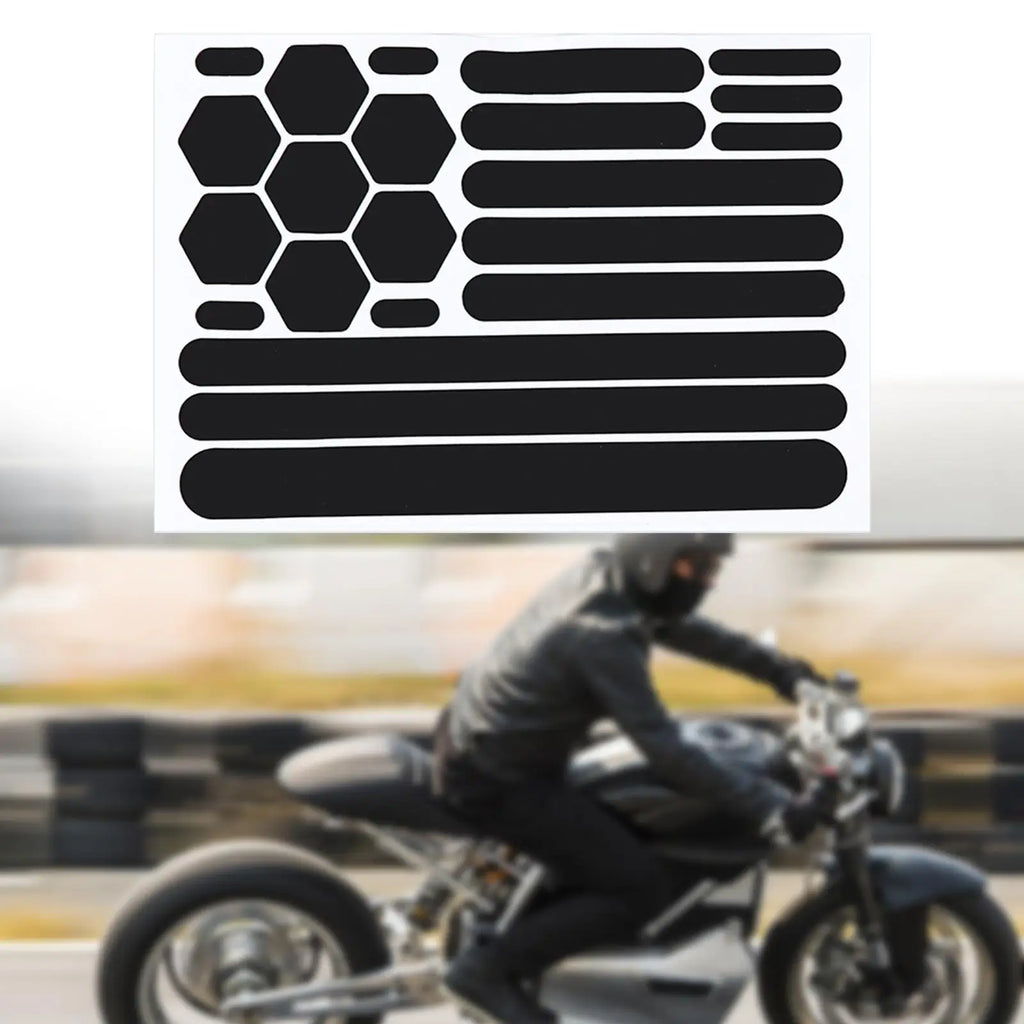 Motorcycle Sticker Reflective Gear Reflective Black Stickers Motorcycle Reflective Tape for Helm - Automotive LED Light