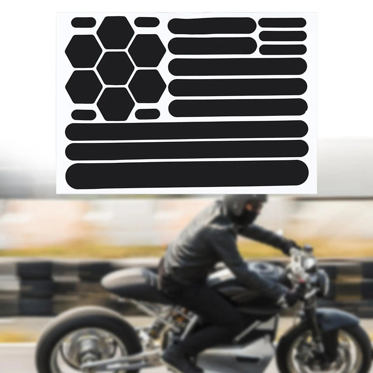 Motorcycle Sticker Reflective Gear Reflective Black Stickers Motorcycle Reflective Tape for Helm - Automotive LED Light