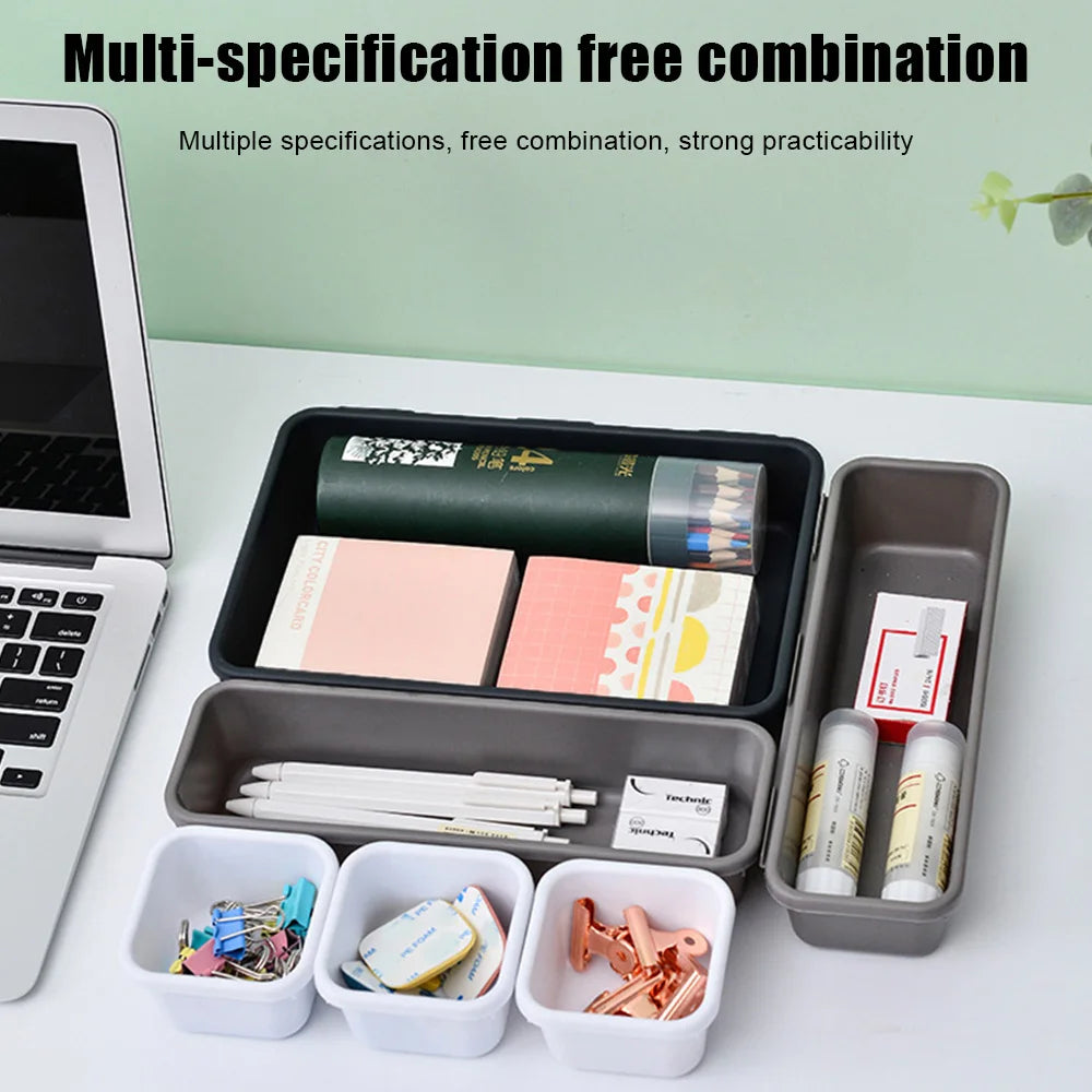 Storage Drawer Storage Box 8pc/set Make Up Organizer Box Kitchen Bathroom Storage Trays Closet C - Automotive LED Light