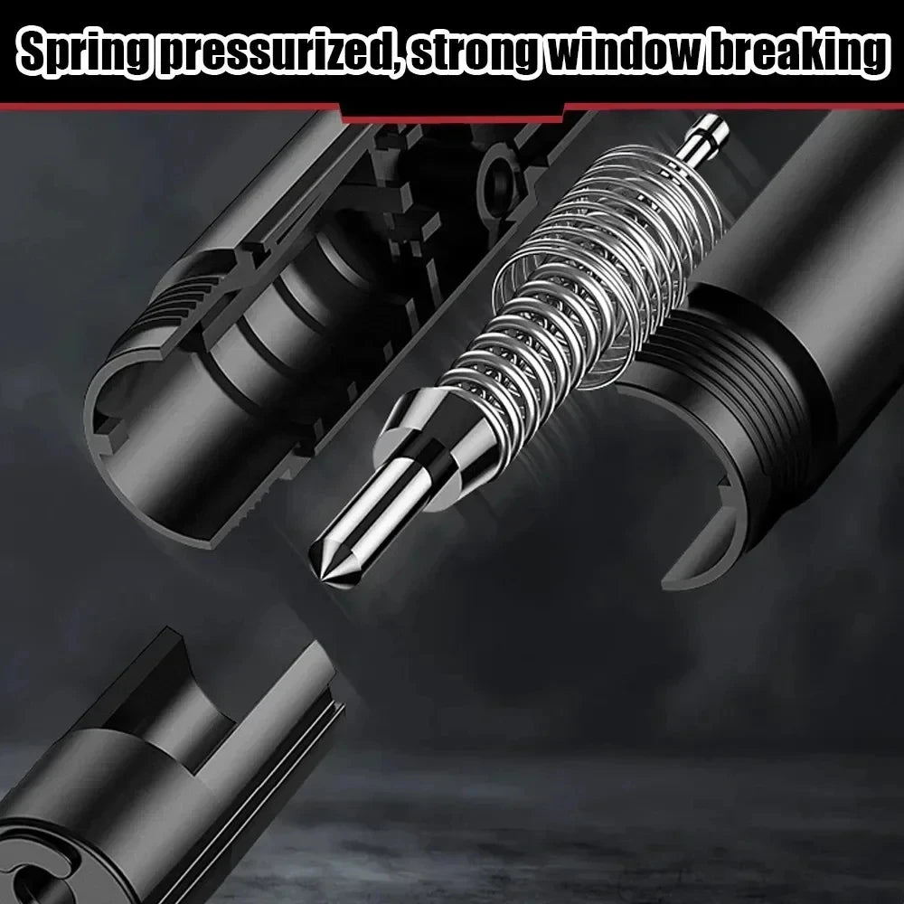 Aluminum Alloy Car Emergency Safety Hammer, Automatic Window Breaker with Hidden Seat Belt Cutte - Automotive LED Light