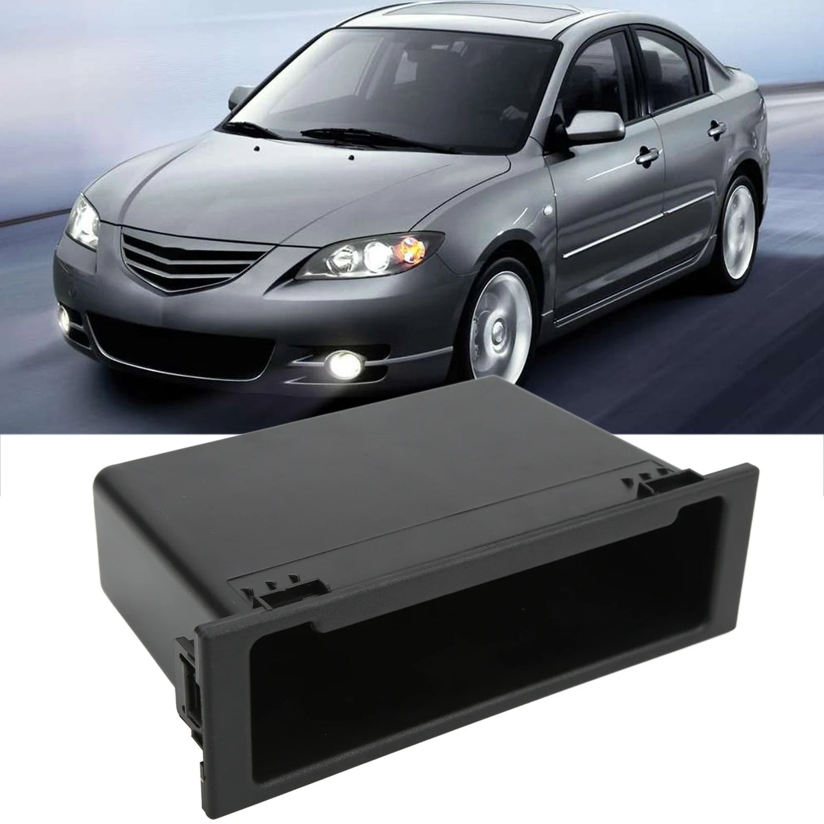 Car Stereo Radio Storage Box Interior Dash Radio Organizer Single Din for Car Replacement for MA - Automotive LED Light
