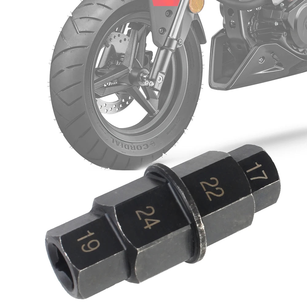 17 19 22 24mm Durable 3/8 inch Multifunction Multi Purpose Motorcycles Hex Axle Tool Professiona - Automotive LED Light