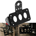 Motorcycle Black Side Mount License Plate Bracket Tail Light Holder For Harley Cruiser Bobber Ch - LED Motorcycle Light