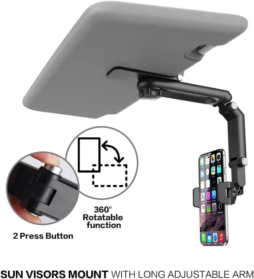 Sun Visor Phone Holder for Car Multifunctional 360° Rotating Sun Visor Cell Phone Holder with IP - Automotive LED Light