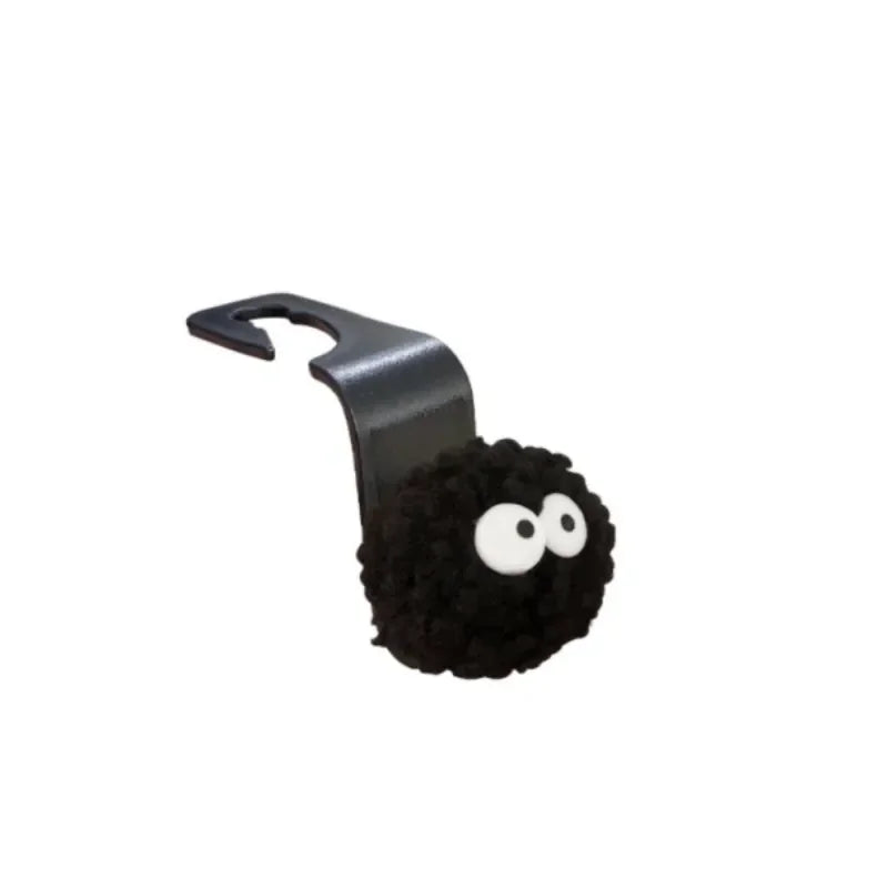 Cute Little Coal Ball Car Seat Back Hook Storage Car Headrest Organizer Food Bag Handbag Car Dec - Automotive LED Light