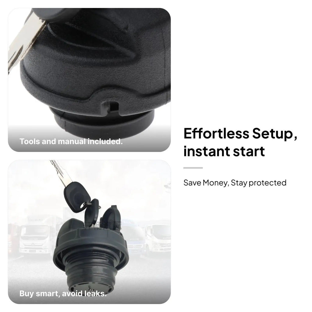 Car Fuel Cap Lock Plastic Gas Filler Cover with Keys 65mm Durable Replacement for VW Beetle Cadd - Automotive LED Light