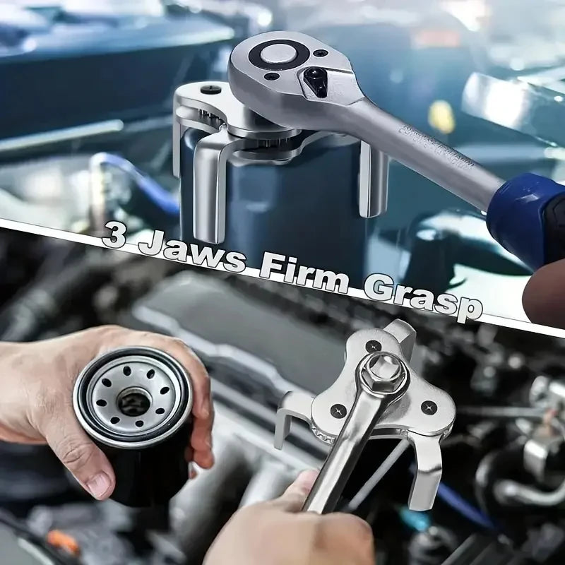 Universal Flat Three Claw Oil Grid Disassembly Tool for Automobiles Three Filter Wrench Filter - Automotive LED Light