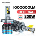 HYNBYZJ 800W 1000000LM H4 H7 H11 Led Bulb Canbus H1 H8 HB3 HB4 HIR2 9005 9006 90 for HIR2 H13 H11 - Canbus LED Headlight
