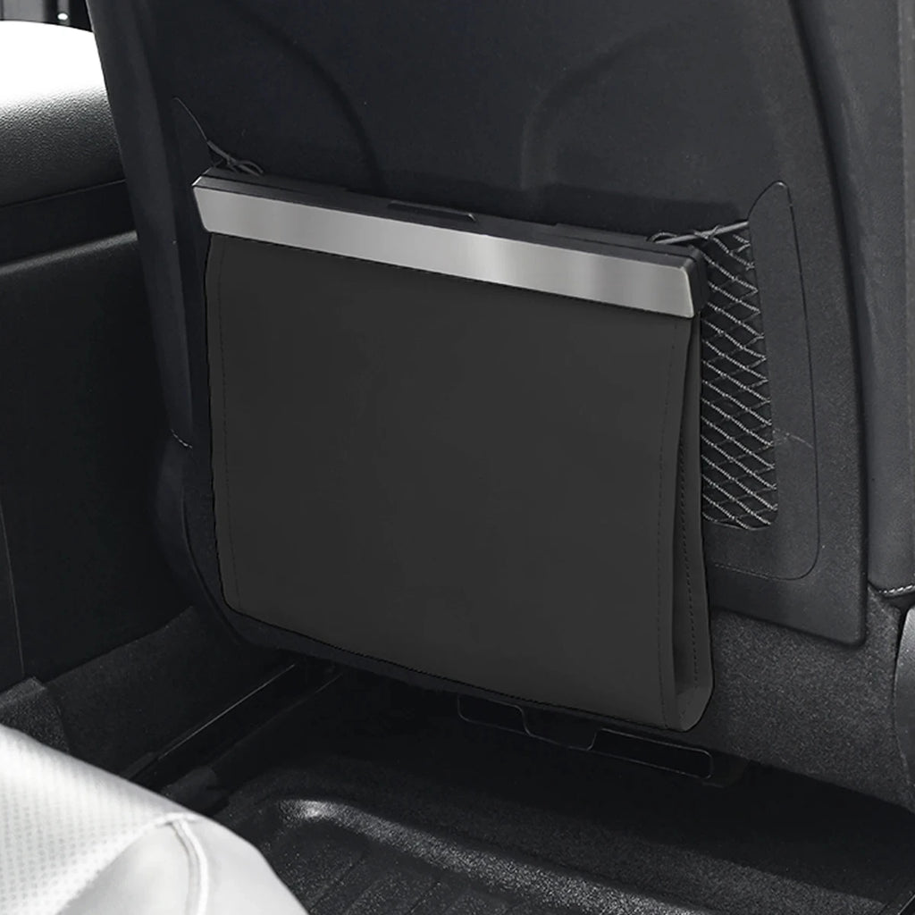 Car Garbage Bag With LED Magnetic Adsorption Waterproof PU Leather Back Seat Hanging Garbage Bag - Automotive LED Light
