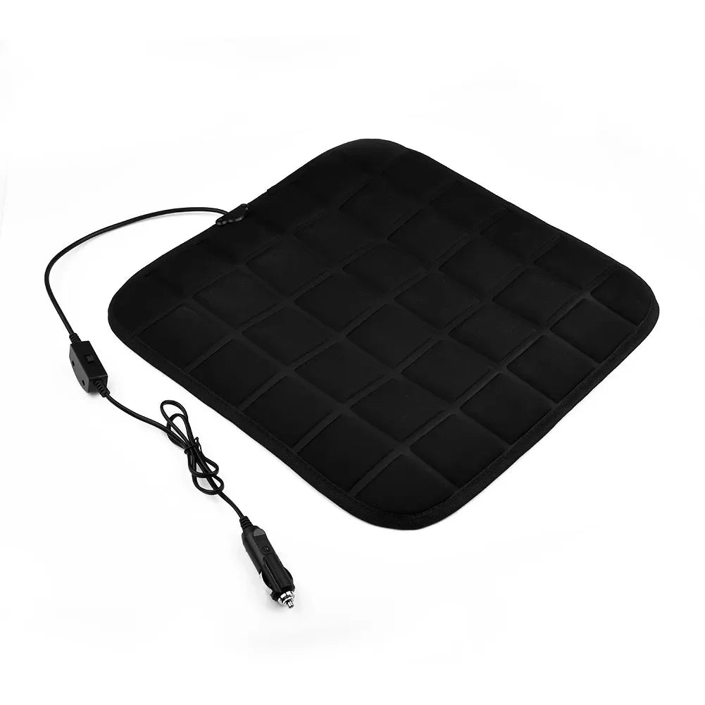 Car Seat Heated Cover 12V Electric Heating Pads Front Seat Cushion Adjustable Temperature Univer - Automotive LED Light