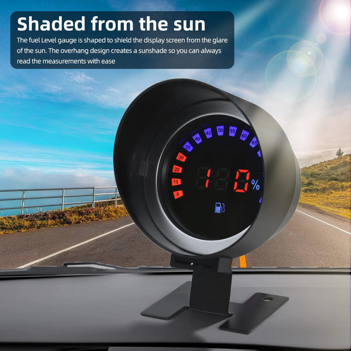 12V 24V Car Truck Fuel Level Gauge LCD Digital Car Gauge Meter For Truck Motorcycle Car Oil Tank - Automotive LED Light