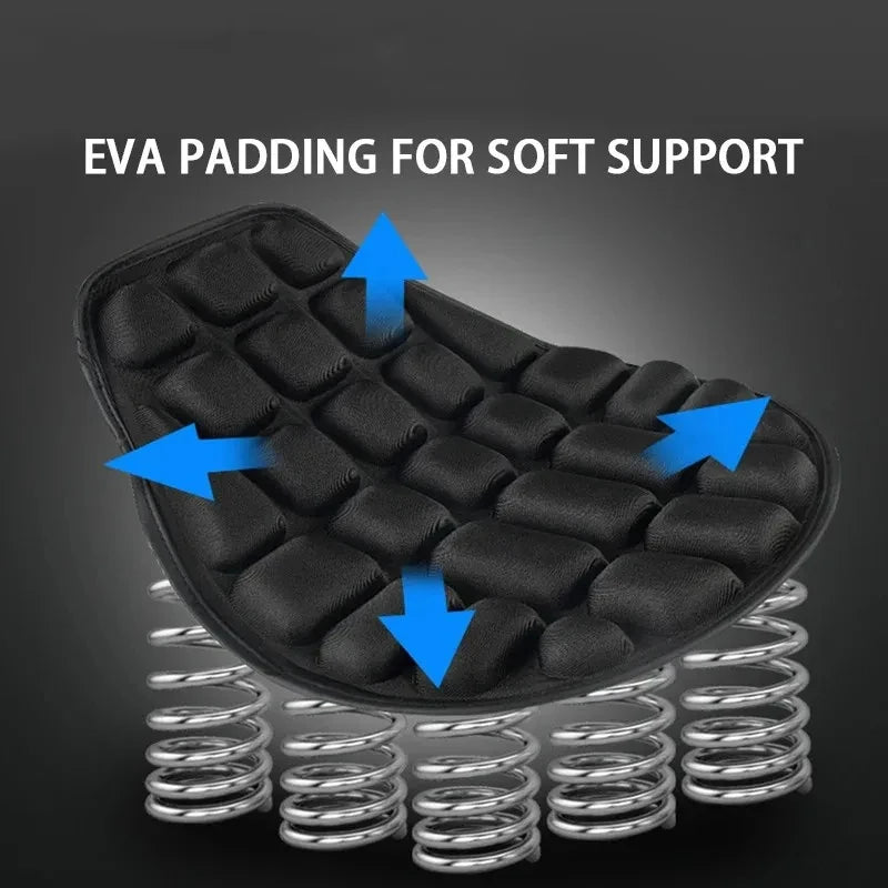 Motorcycle 3D Seat Cushion Black Foam Soft Comfortable Breathable EVA Seat Covers Mats Motorcycl - Automotive LED Light