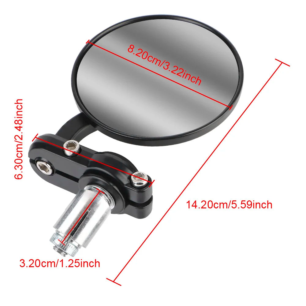 Fits For 22mm Handle Bar End Mounting Motorcycle Mirrors Auxiliary Rearview Side Mirror Motorcyc - Automotive LED Light