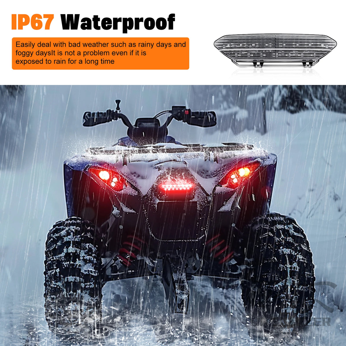 12V Motorcycle LED Rear Taillight Running Brake Tail Lights For Yamaha YFZ 450 YFZ450 2006 2007  - LED Motorcycle Light