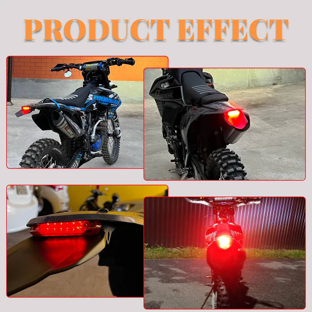 For Enduro Off- Road Bike CRF YZ Motorcycle Rear Fender Tail Light Dirt Bike 12V Motobike Tail L - LED Motorcycle Light