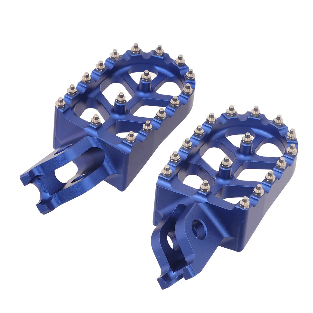 Blue Aluminum Motorcycle FootRest Footpegs Foot Pegs Pedals For HONDA CR125 CR250 CRF150R CRF250 - Automotive LED Light