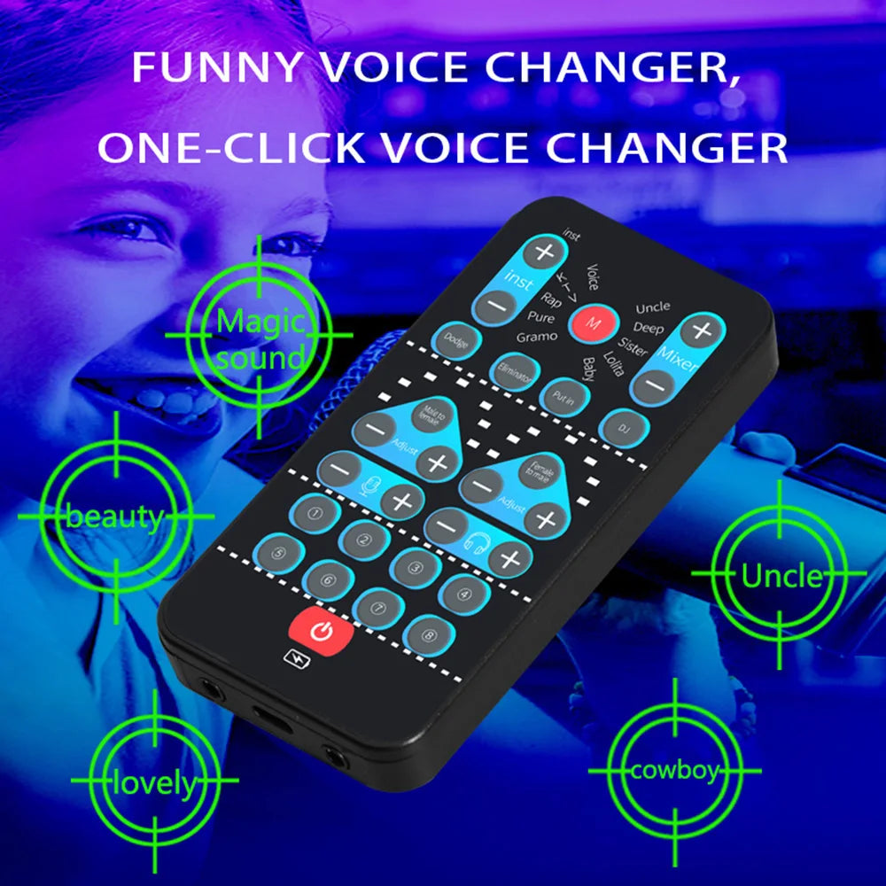 M10 Voice Changer Device Karaoke Function Male Female Voice Switch Universal Portable Sound Chan - Automotive LED Light