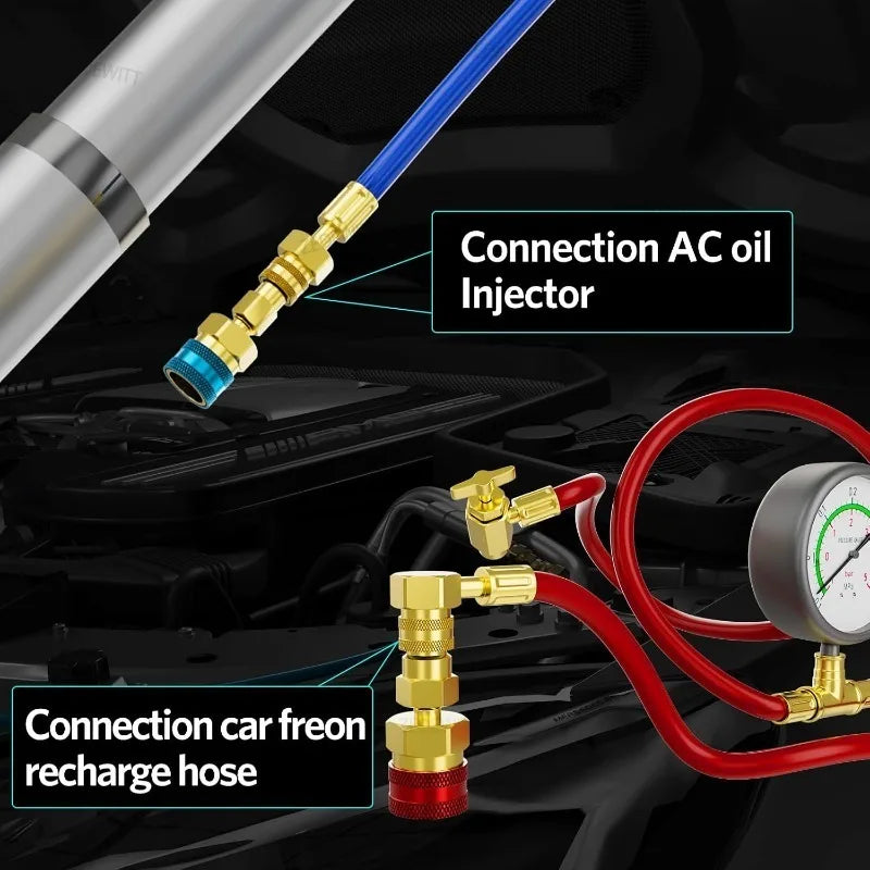 14mm Female X 1/4" SAE Male Durable R1234YF Low Side Quick Connector For Car Air Conditioning Co - Automotive LED Light