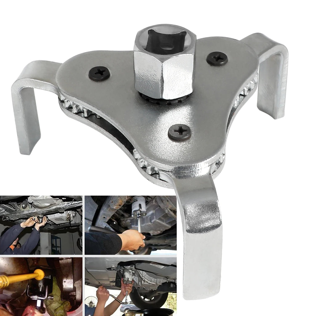 Universal Adjustable Oil Filter Wrench From 2-1/2 Inch to 4.5 Inch Oil Filter Wrench Tool Set Wi - Automotive LED Light