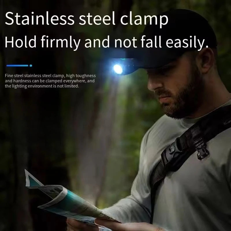 Compact Pocket 3 LED Torch USB Rechargeable Hands‑free Cap Clip Flashlight Portable Mini Lamp fo - Automotive LED Light