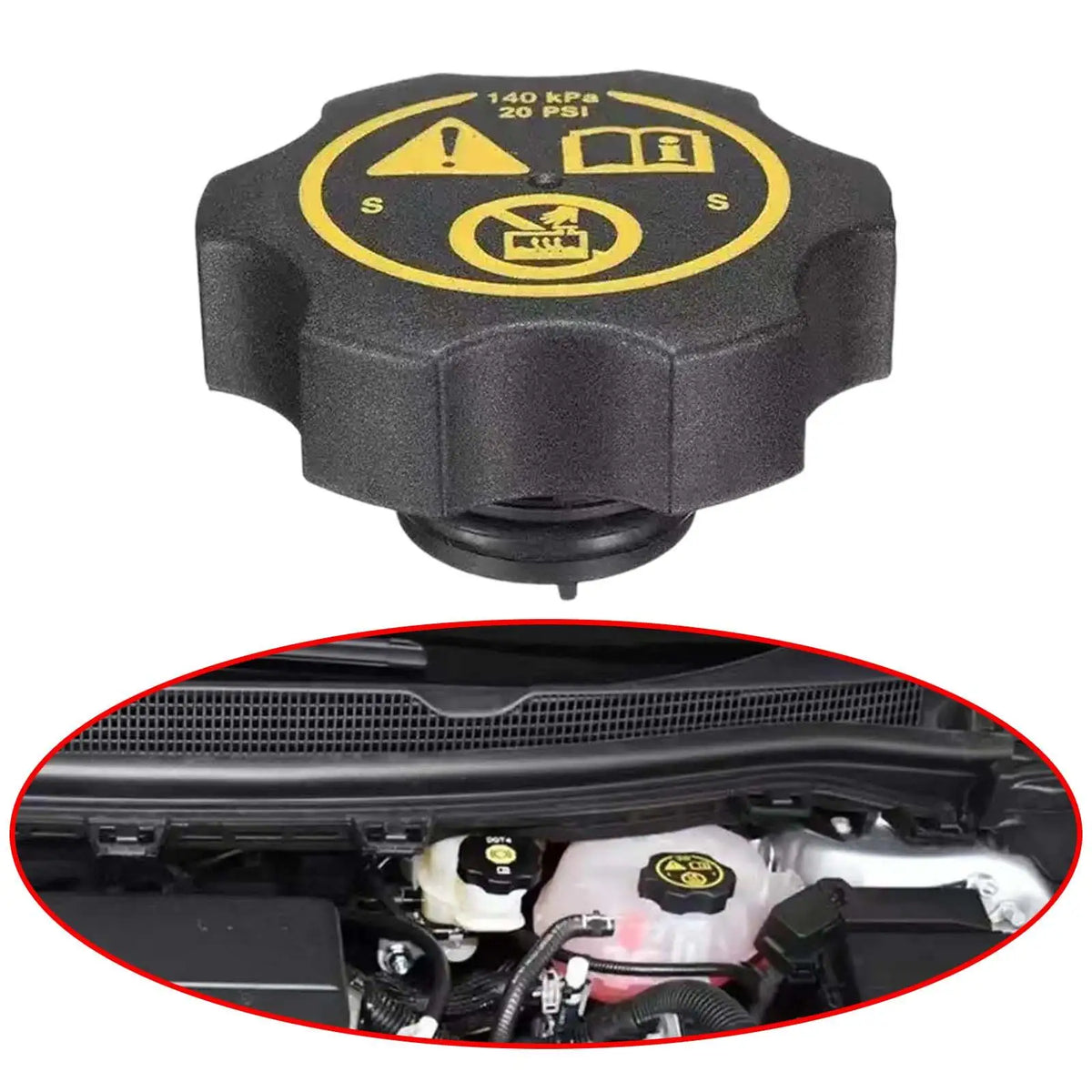 Heat Sink Surge Tank Cap Easy Install Replacement Coolant Reservoir Water Tank Lid for Opel Mode - Automotive LED Light
