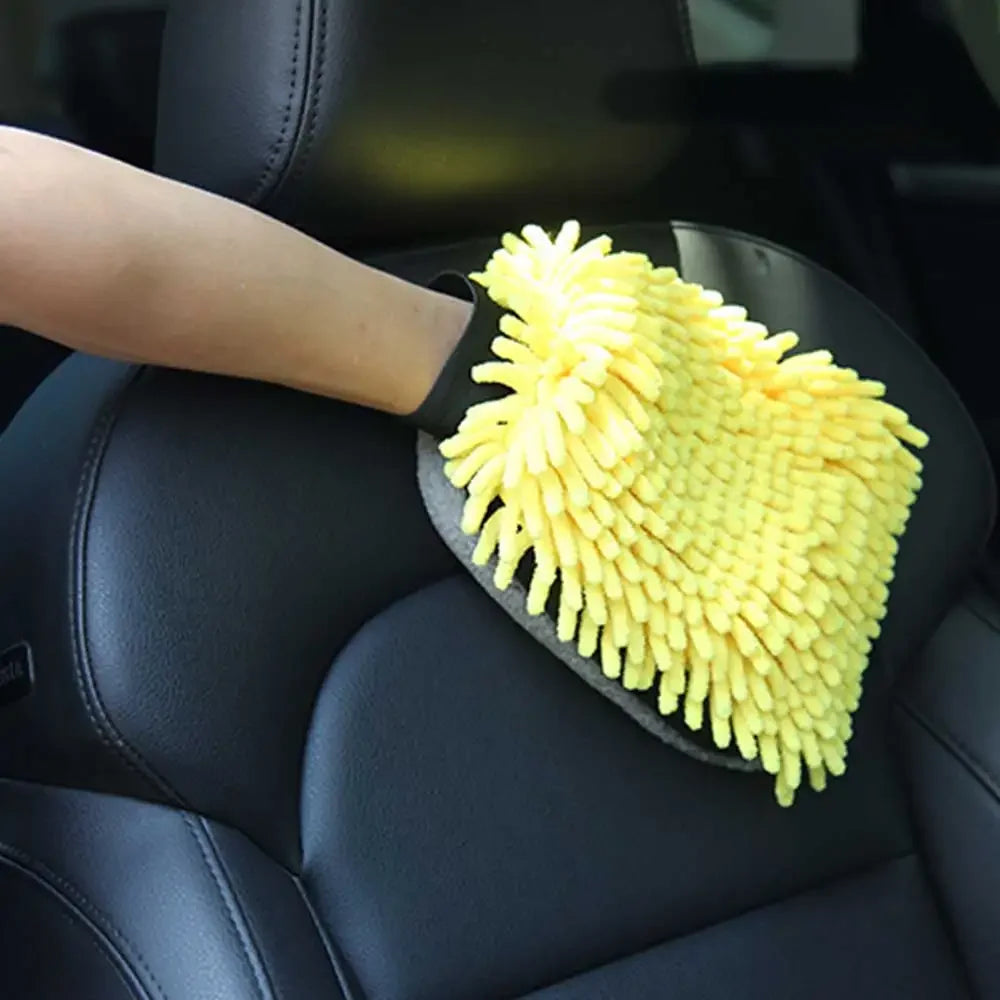 Car Wash Glove Coral Mitt Soft Anti-scratch for Car Wash Multifunction Thick Cleaning Glove Car  - Automotive LED Light