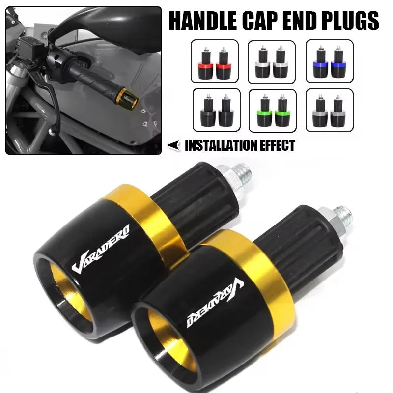 Motorcycle Handlebar Grips Handle Bar Cap End Plugs For Honda XL1000V Varadero XL1000 XL125 V XL - Automotive LED Light