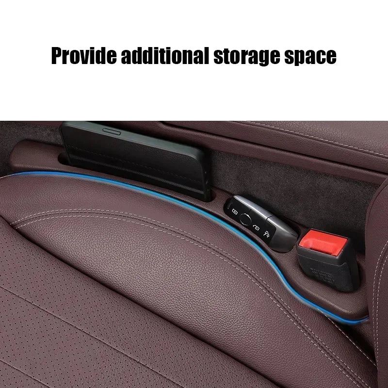 2Pcs Car Seat Gap Filler Organizer PU Waterproof Universal Car Seat Gap Anti-leak Stopper Strip  - Automotive LED Light