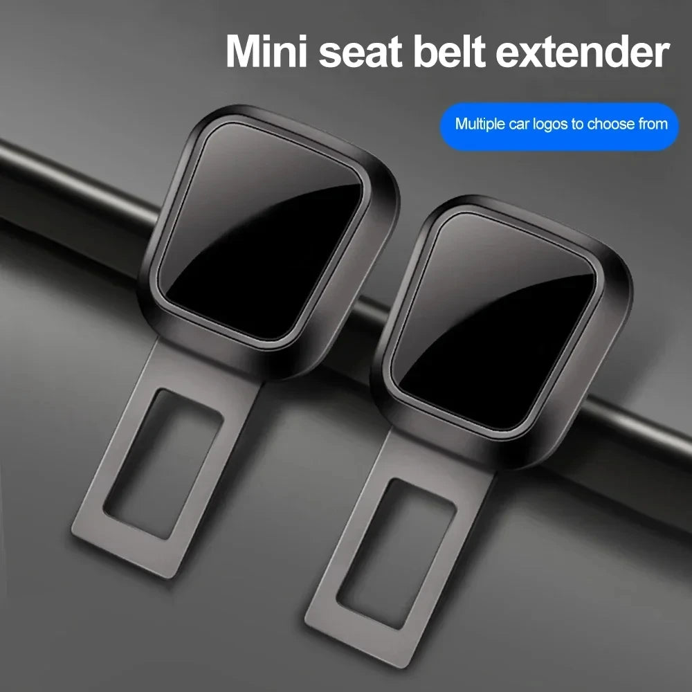 2PCS Car Seat Belt Clip Extender Safety Buckle for Tesla Porsche Thick Insert Socket Lock Buckle - Automotive LED Light