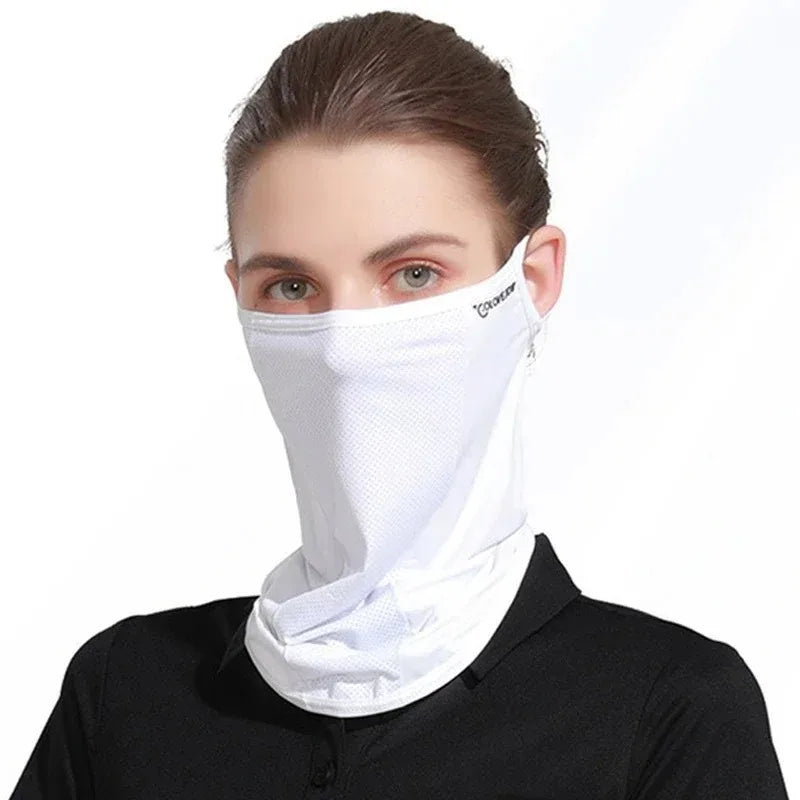 Cycling Face Mask Unisex Ice Silk Breathable Balaclava Ultraviolet Face Mask UV Blocking Militar - Automotive LED Light