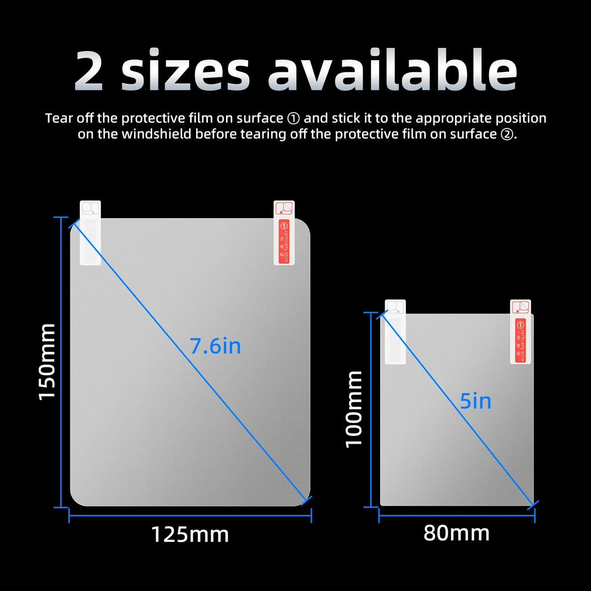 150X125mm 100X80mm Car HUD Reflective Film Front Windshield Head Up Display Protective Reflectiv - Automotive LED Light