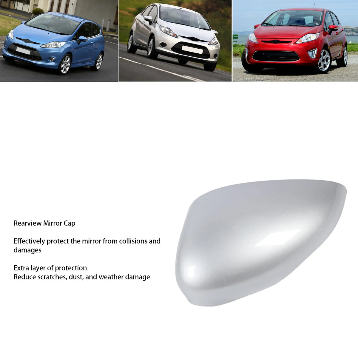 Car Rearview Mirror Cap Strong Protection Weather Resistant ABS Plastic Wing Mirror Cap for Fies - Automotive LED Light