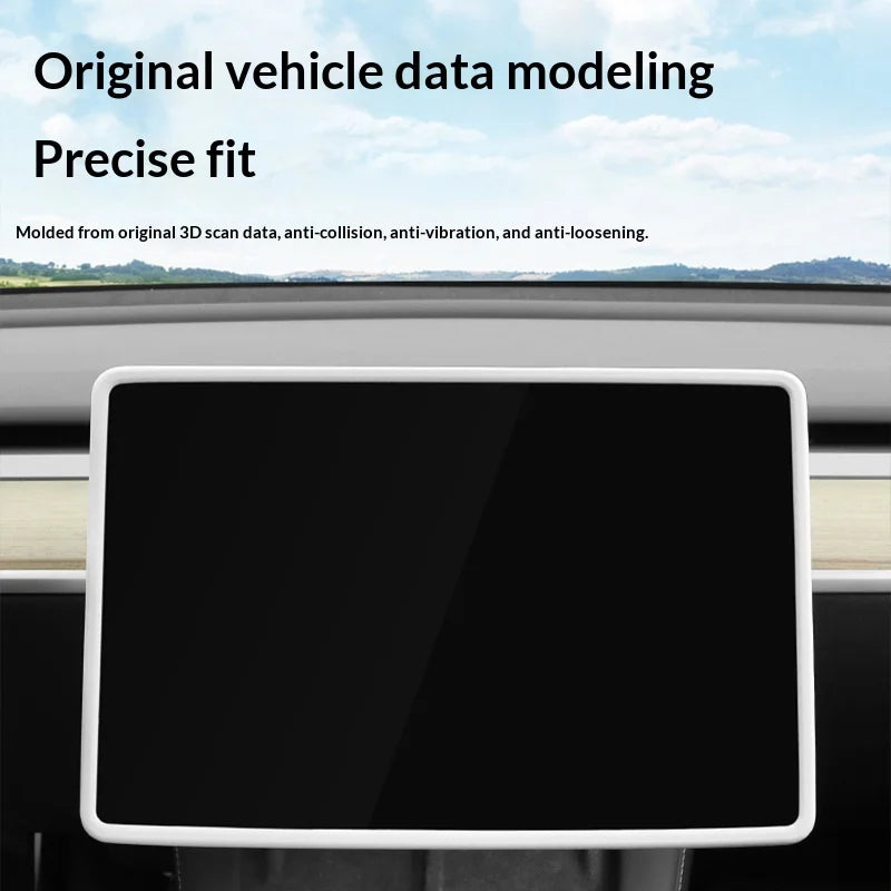 For Tesla Model 3 Y Silicone Protective Frame Edge Cover Central Control Accessories Navigation  - Automotive LED Light