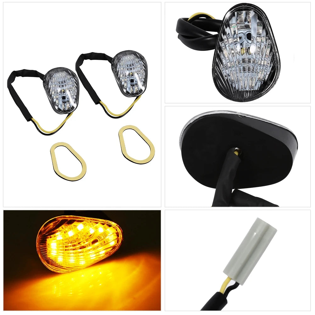 1 Pair Amber LED Turn Signal Light Indicator Lamp Flush Mount For Yamaha YZF R1  for R6S R1 R6 - LED Motorcycle Light