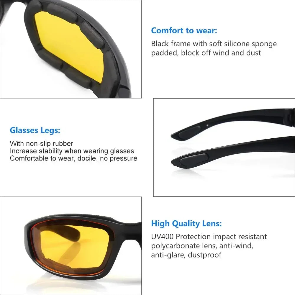 Universal Motorcycle Goggles Bicycle Motorcycle Windproof Goggles Men Women Sunglasses Anti-Fog  - Automotive LED Light