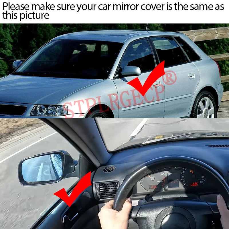 Stplrgecp Passenger Driver Side Left or Right Door Side Heated Wing Mirror Glass for Audi A4 A6 A3 - Automotive LED Ligh