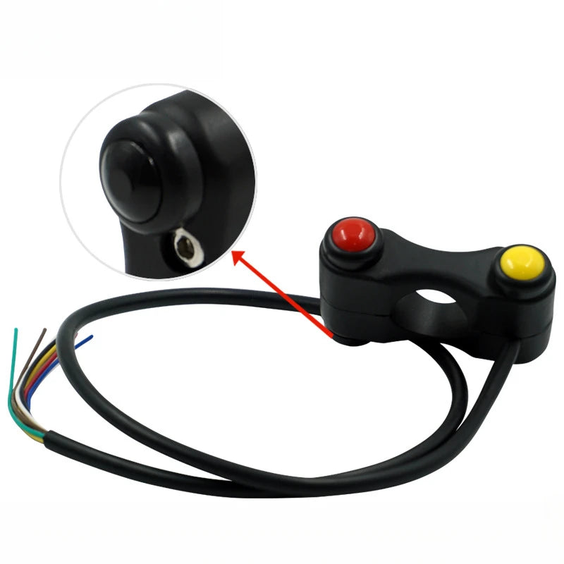 7 Wires Aluminum Motorcycle 7/8" 22mm Handlebar Switches Headlight Hazard Brake Fog Light Horn O - LED Motorcycle Light