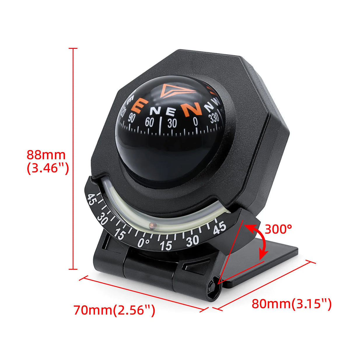 2 in 1 Guide Ball Universal Car Compass Navigation Marine Boat Truck Guide Ball Slope Indicator  - Automotive LED Light
