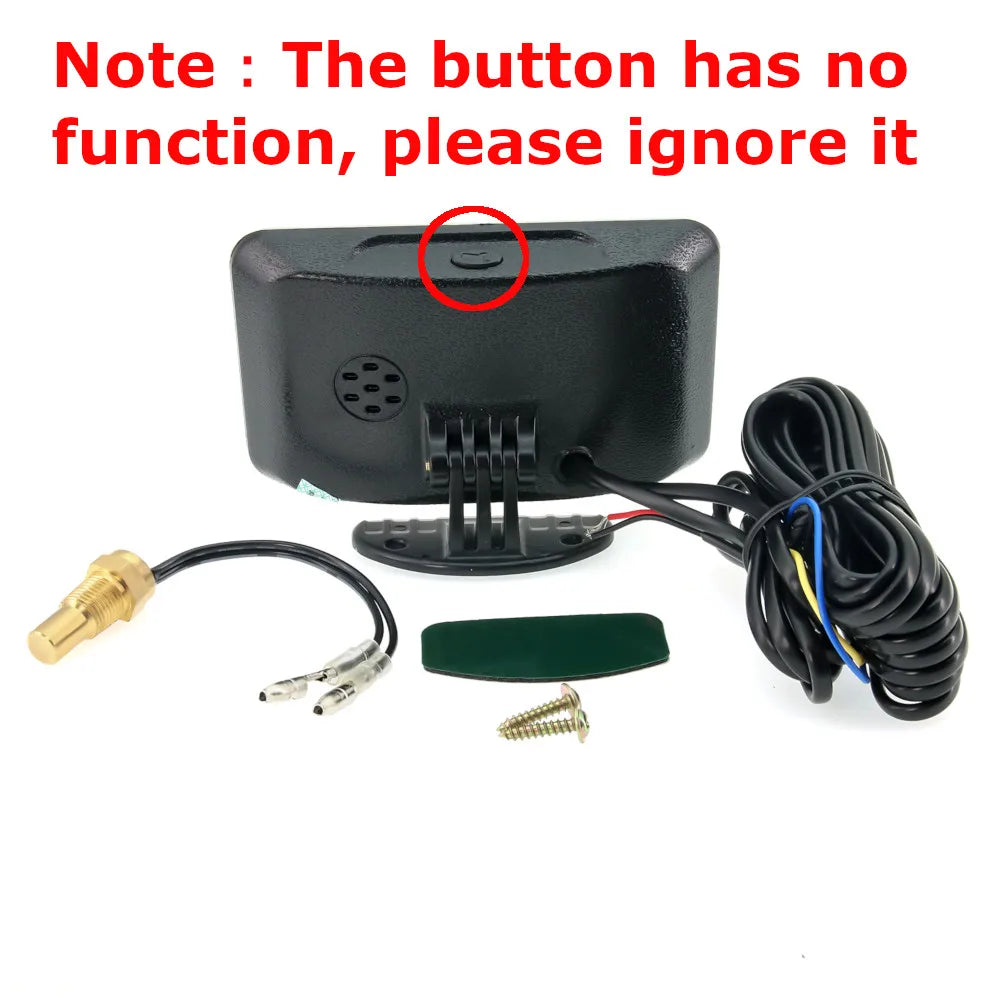 12V/24V 2 IN 1 Car LCD Gauge Water Temperature Meter Thermometer Voltmeter Gauges +10mm Temp Sen - Automotive LED Light