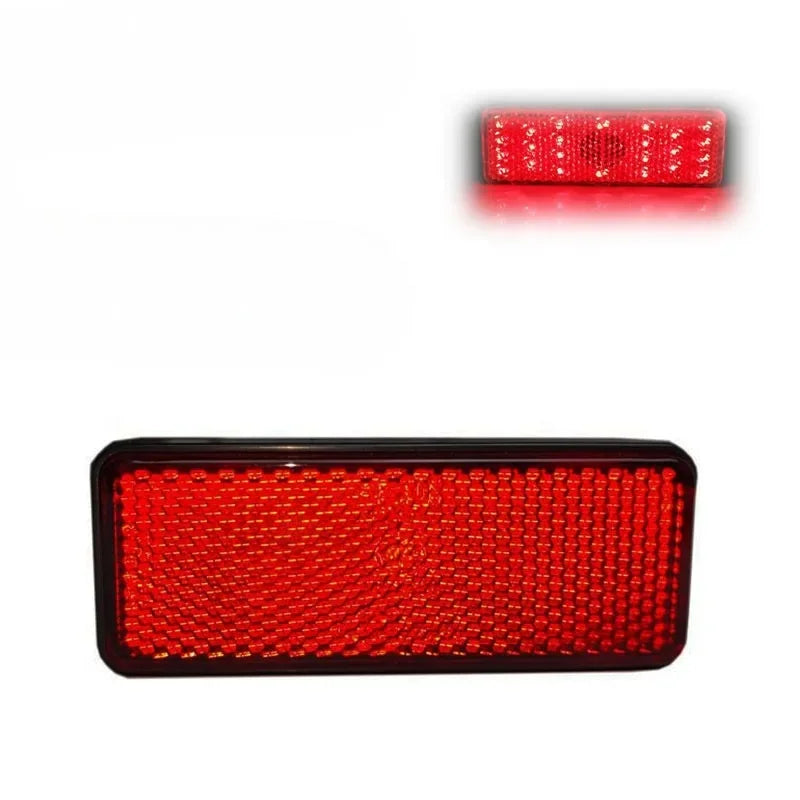 Motorcycle Reflective Plate Scooter Quad Rectangle Reflective Plate Warning Reflector for Univer - Automotive LED Light