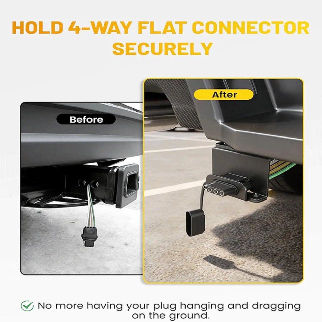 2 Pieces 4 Pins Trailer Harness Brackets Replacement Easy to Install 4 Way - Automotive LED Light