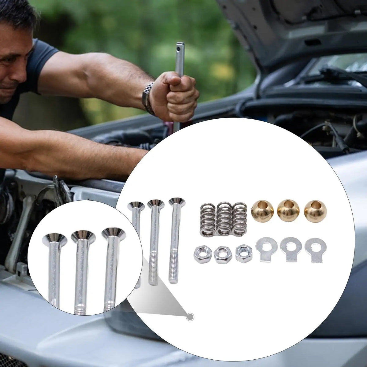 Door Hinge Pin Spring Repair Kit Metal Bushings Nuts Bolts Easy Install for Land Rover Defender  - Automotive LED Light
