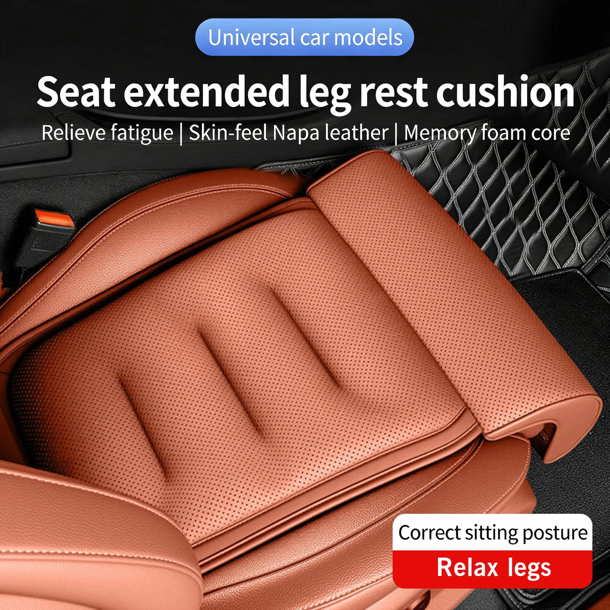2026 Car Seat Cushion With Leg Support Universal Car Seat Protection Cover Breathable Thick Padd - Automotive LED Light