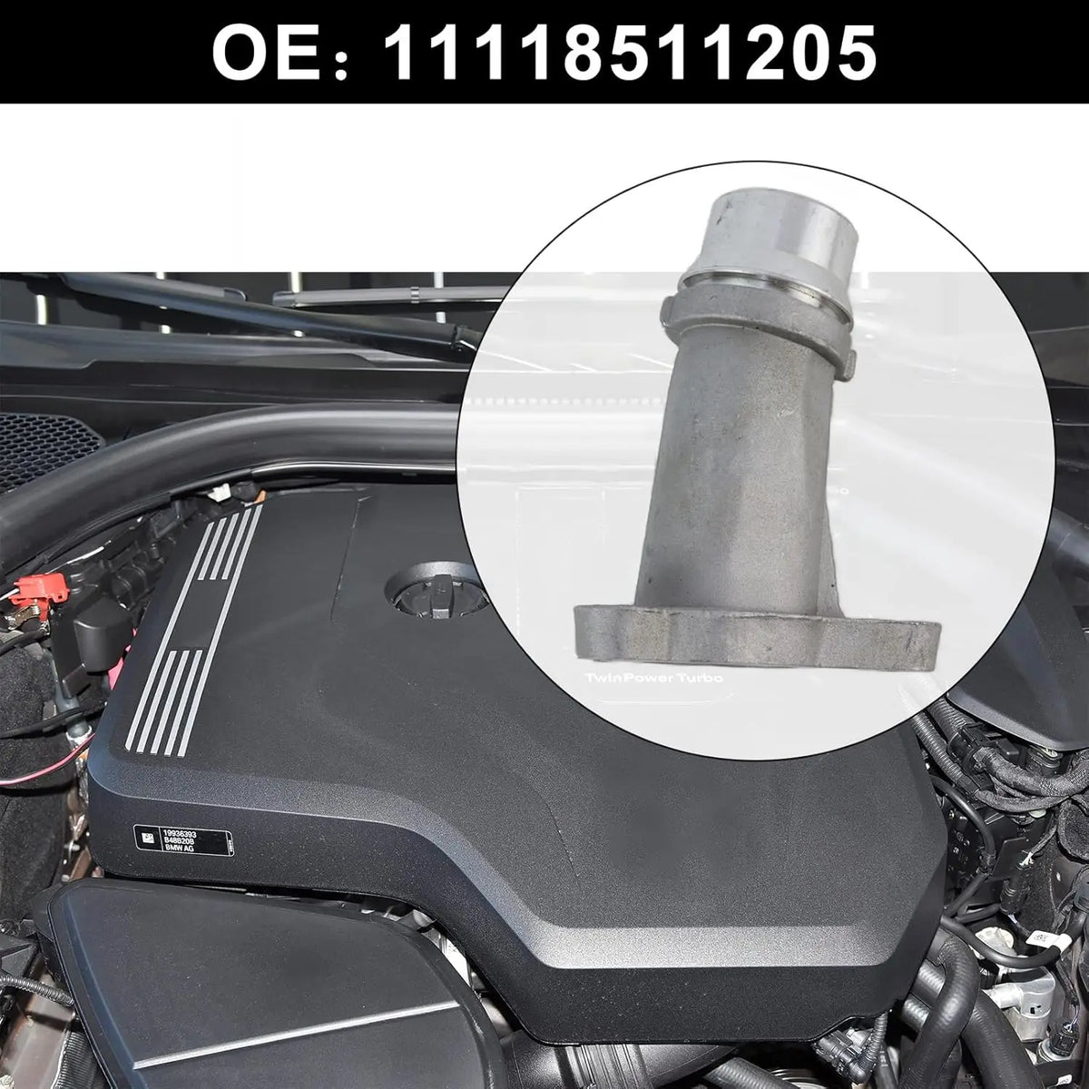 11118511205 Aluminum Engine Block Pipe Connector for BMW 1 2 3 4 5 6 7 Series X1 for BMW F55 X2 X1 2013-2019 - Automotiv